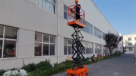 Mini Electric Scissor Lift with Hydraulic Steering
